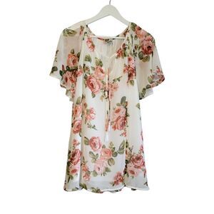 Show Me Your Mumu Juana Tassel Tunic Mini Dress M White Rose